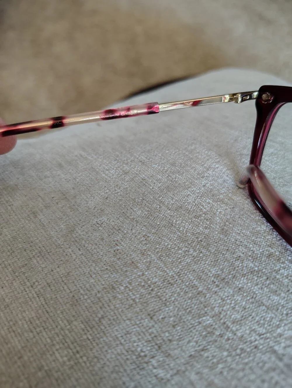 Marc Jacobs Burgundy Cat-Eye Optical Glasses with Gold Temples